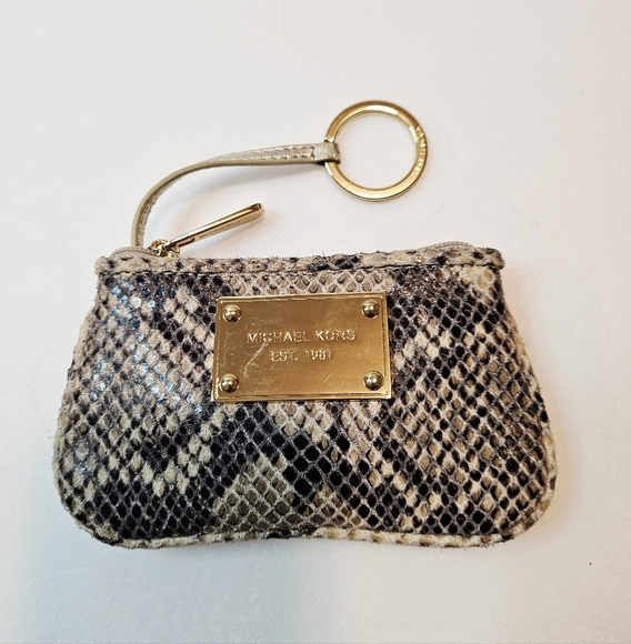 Michael Kors Phyton Embossed Coin Case Wallet GH-1008 - Picture 1 of 10